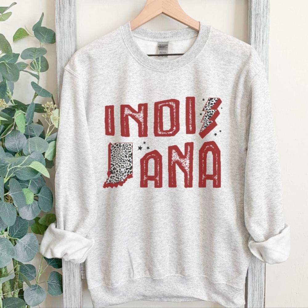 Indiana Leopard Lighting Bolt Crewneck Sweatshirt